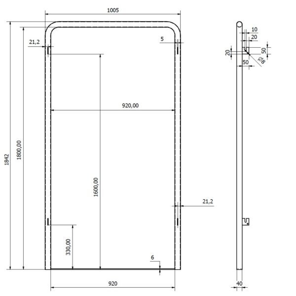 W12-PP Intermediate frame for HAP300 fence panels