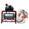 Fixed machine single milking single bucket, dry vacuum pump, silicone liner