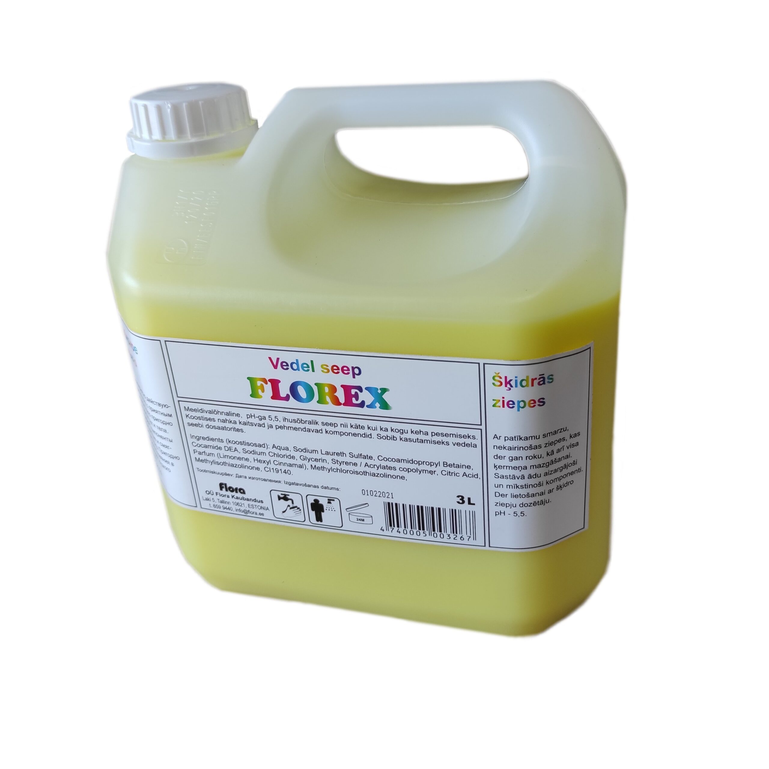 Nestesaippua FLOREX keltainen, 3 l