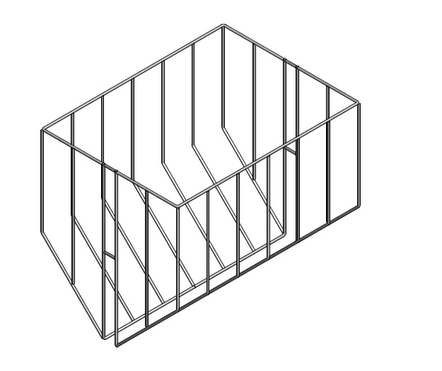 Kaksipuolinen heinää kori, putkelle 33,7 mm
