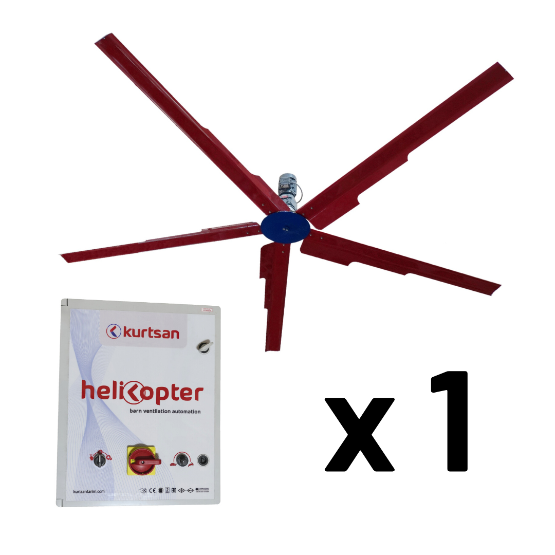 Helikopterituuletin 1 kpl, Ø 4 m, 0,75 kW+ Ohjauskeskus