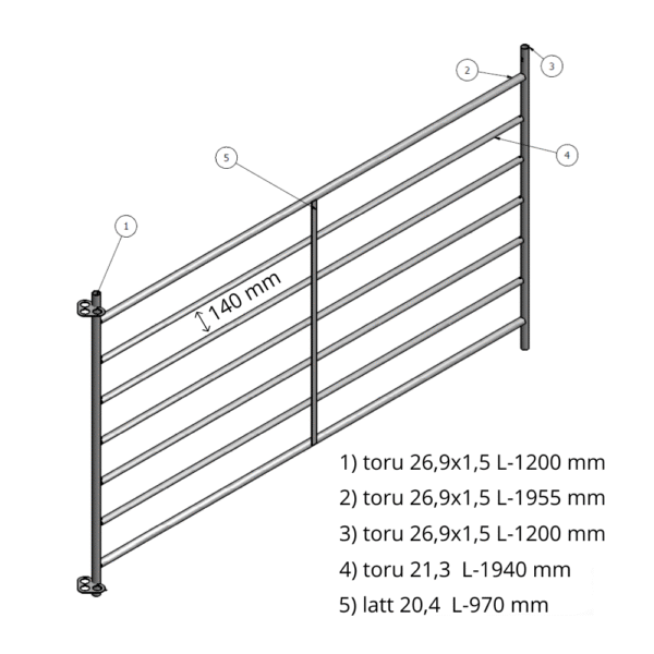 Lampaiden kokoamisaita 1,2 x 2 m